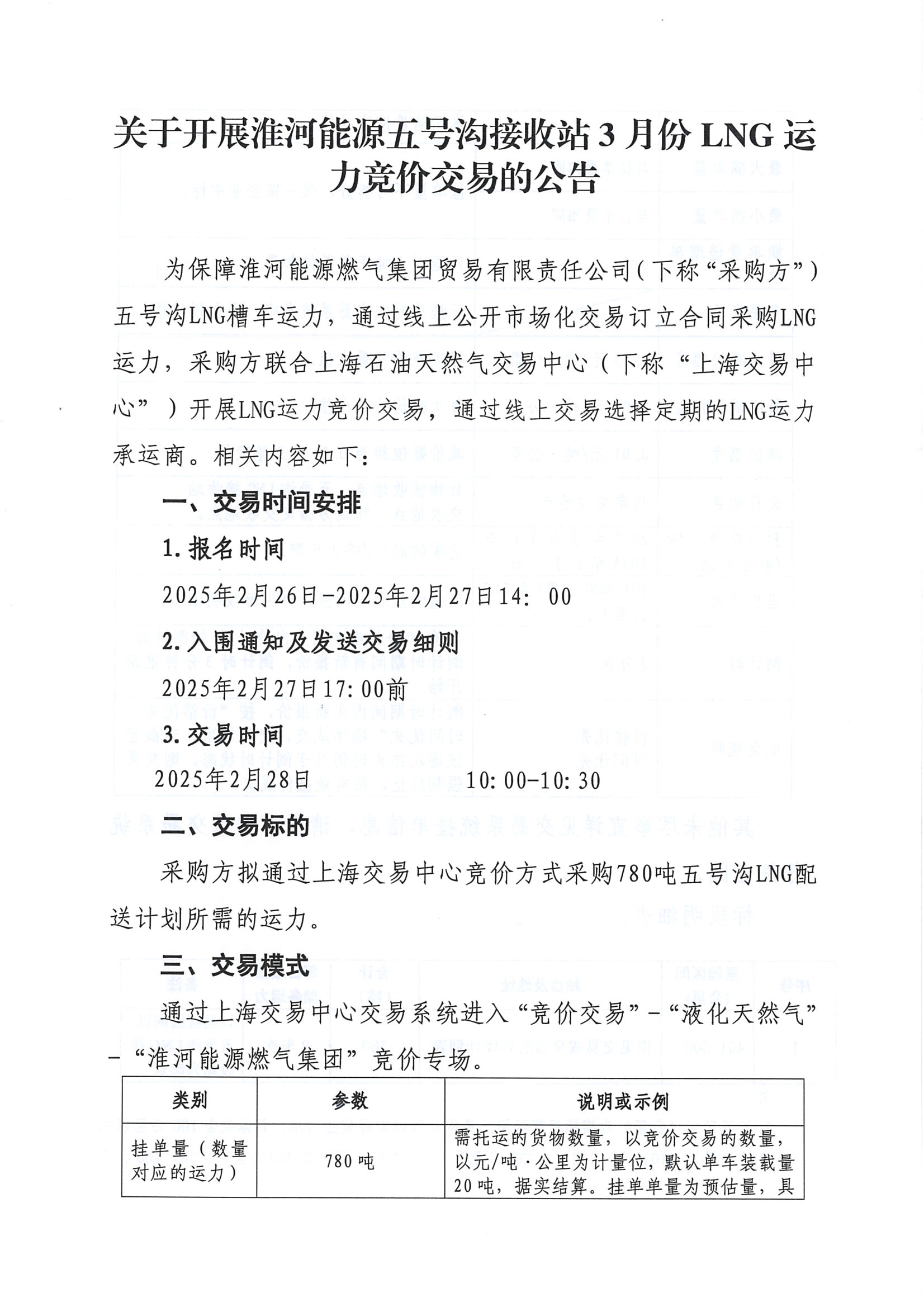 关于开展淮河能源五号沟接收站3月份LNG运力竞价交易的公告_页面_1.png