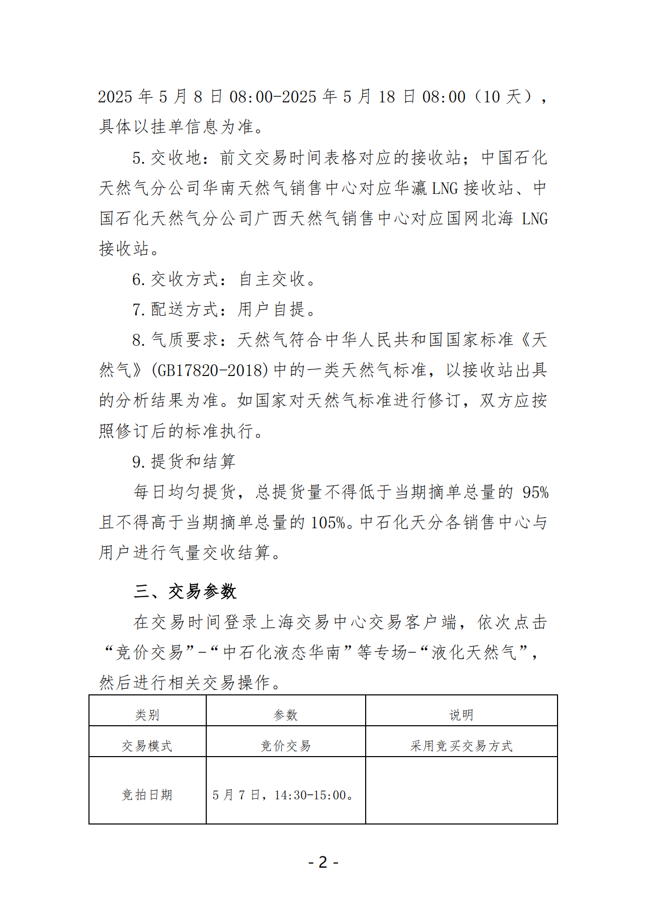 关于开展中国石化天然气分公司沿海接收站LNG液体贸易批发竞价交易的公告（月内交易2025年5月第2期）_01.png