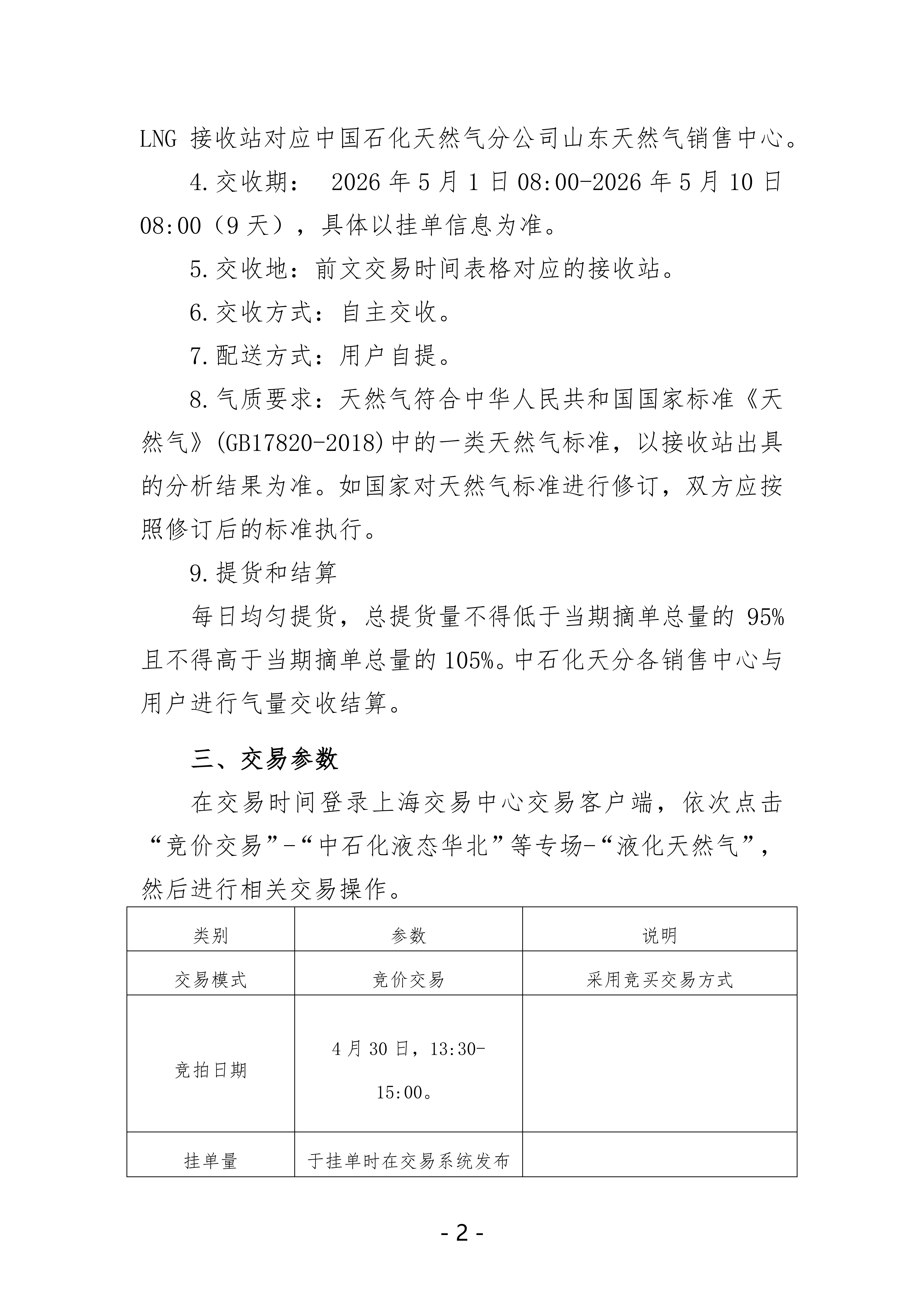 关于开展中国石化天然气分公司沿海接收站LNG液体贸易批发竞价交易的公告（2026年5月）_02.png
